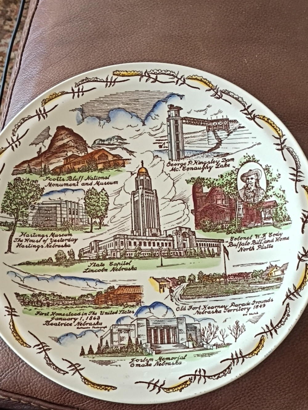 Nebraska Vernon Kilns Vintage Plate
